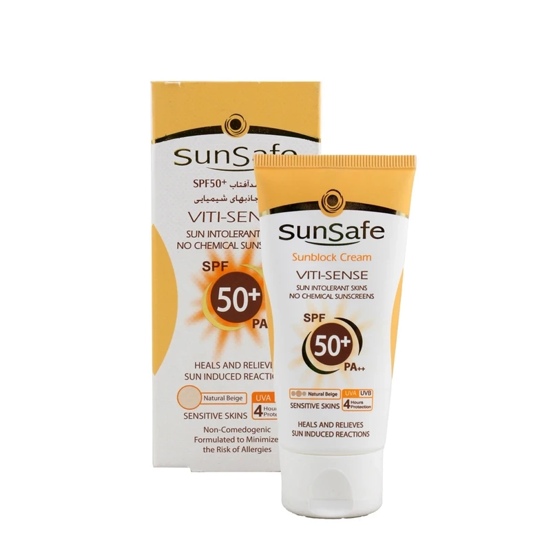 کرم ضد آفتاب فیزیکال پوست حساس (VITI_SENSE) +SPF 50 سان سیف